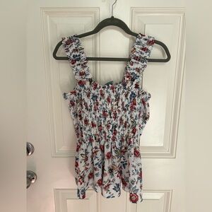 Arula Floral Smocked Tank Top Size X